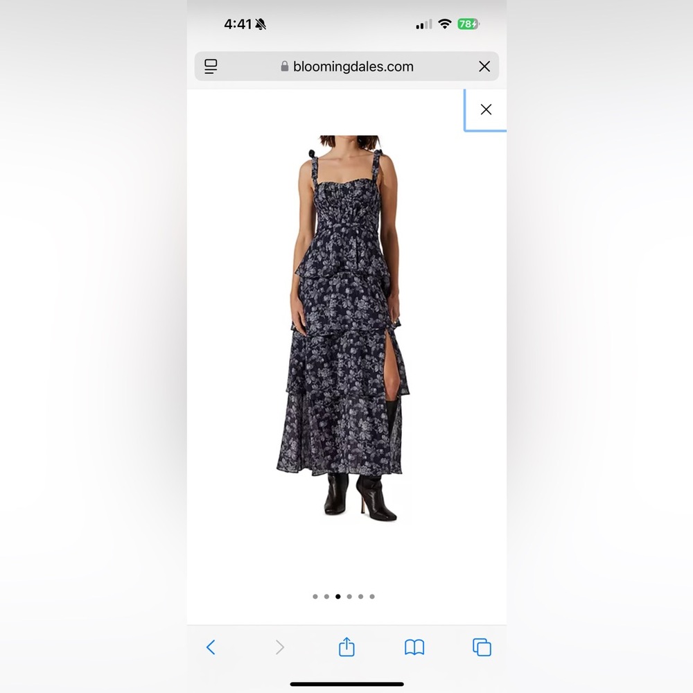 Astr the label nwt size medium Mellorie Floral Ruffle Tiered Maxi Dress slit